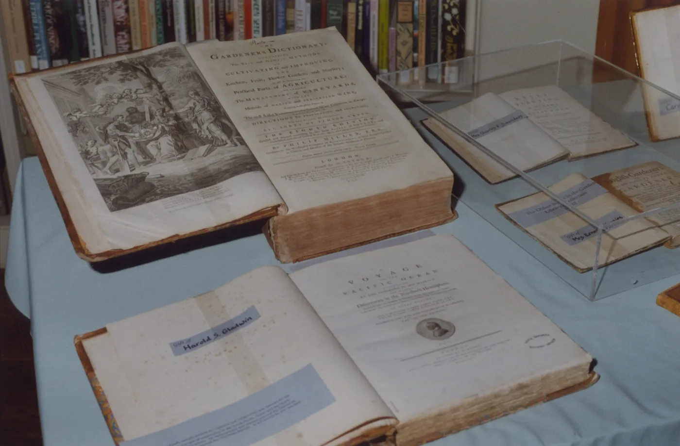 Photos of rare books from special collections, Blaksley Library's 50th Anniversary Celebration