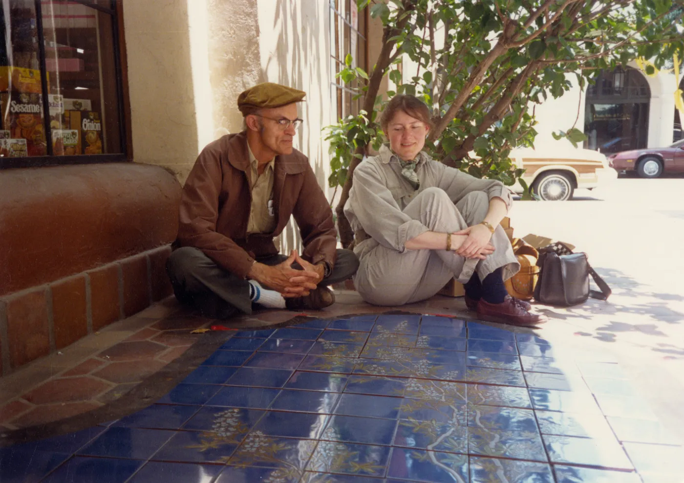 Dara Emery & Judy Sutcliffe, tiled fountain with lupine design