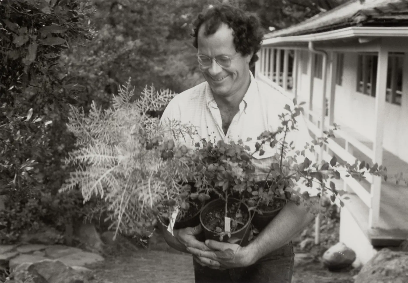 Jeremy Caroll is one of the home landscapers at the Fall Plant and Book Sale, SBBG 1988