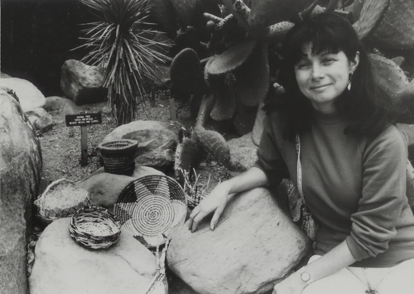 Jean Croce with baskets she made