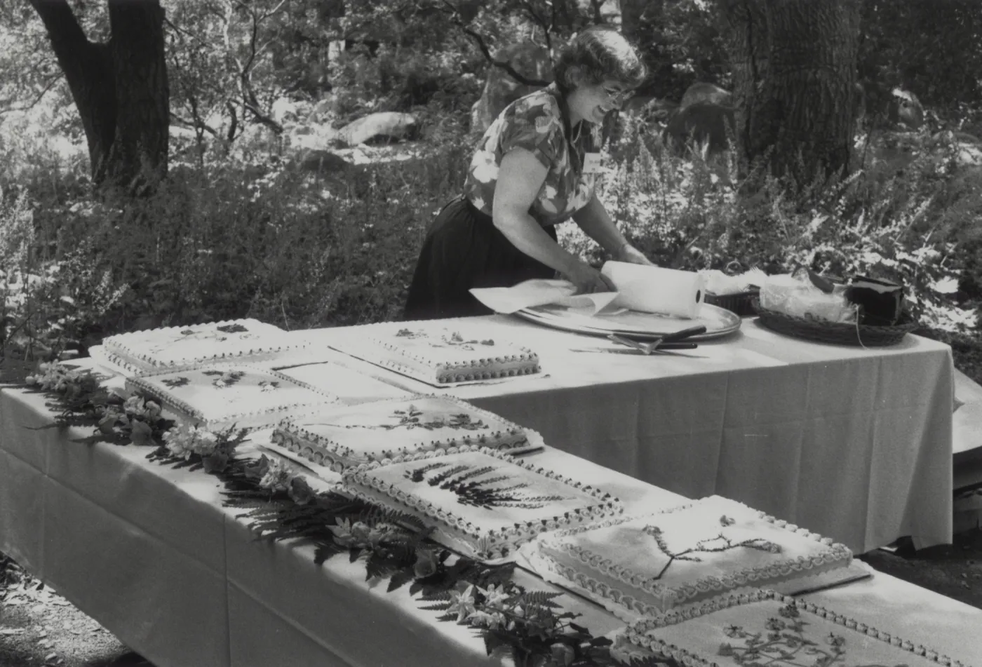 Mary Allcott with Cakes for Members Day picnic