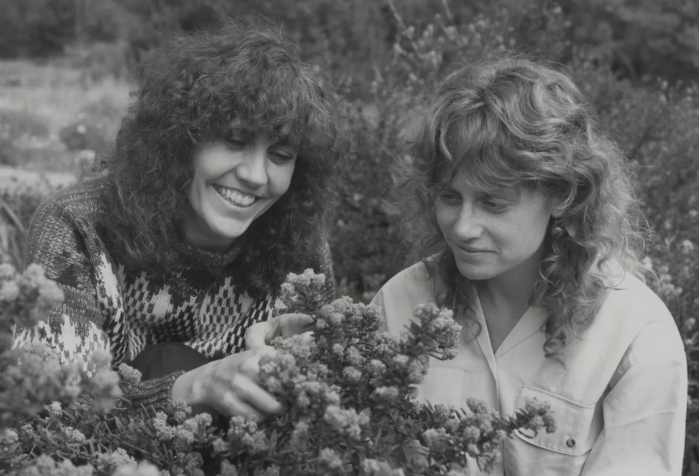 Mary Carroll and Jackie Rochefort with Ceanothus blossoms