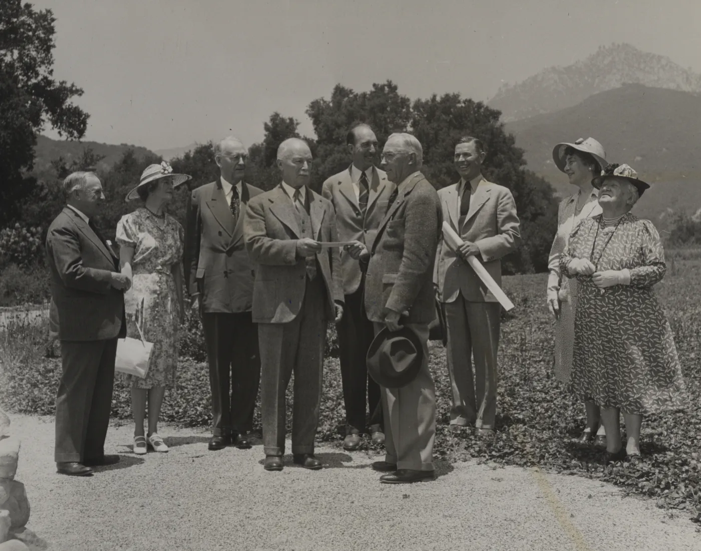 A.B. Watkins presenting deed to property to General William Lassiter