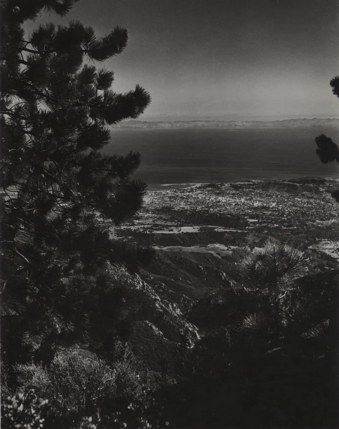 View of Mission Canyon from La Cumbre Peak in 1948.