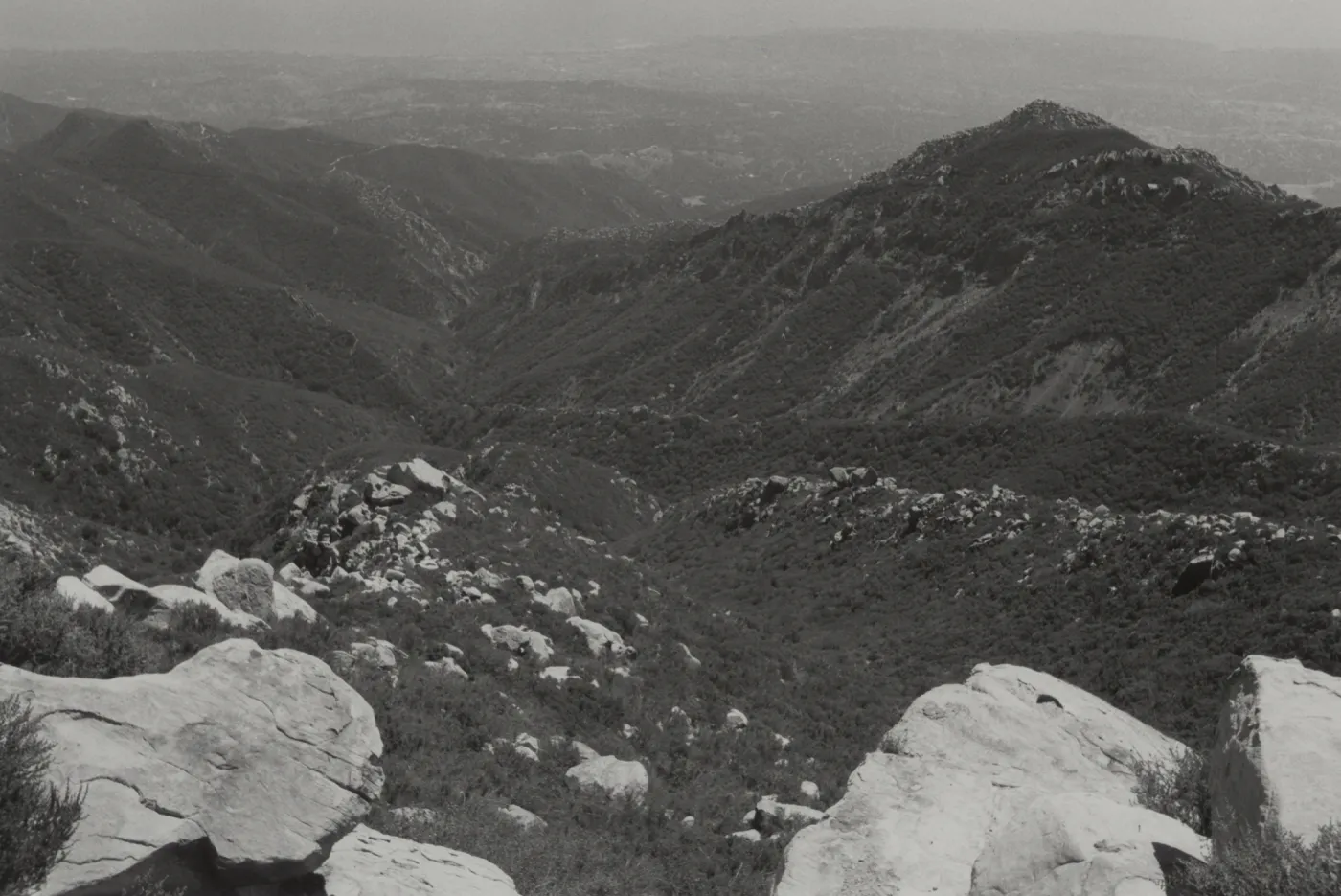 view of Mission Canyon from La Cumbre Peak