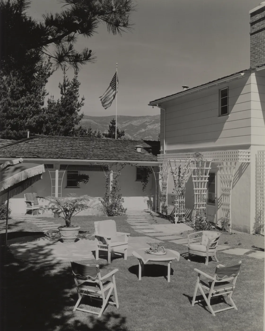 Patio & portions of residence of Mrs. John W. Stewart, Hope Ranch