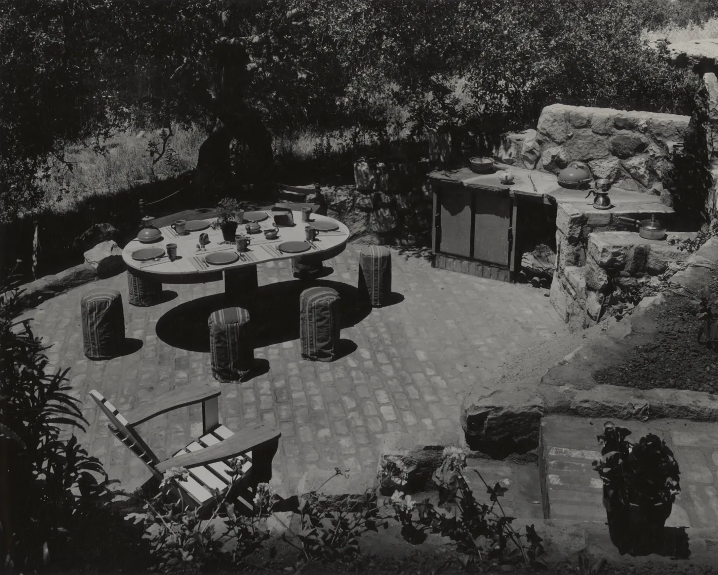 informal garden setting , Santa Barbara home