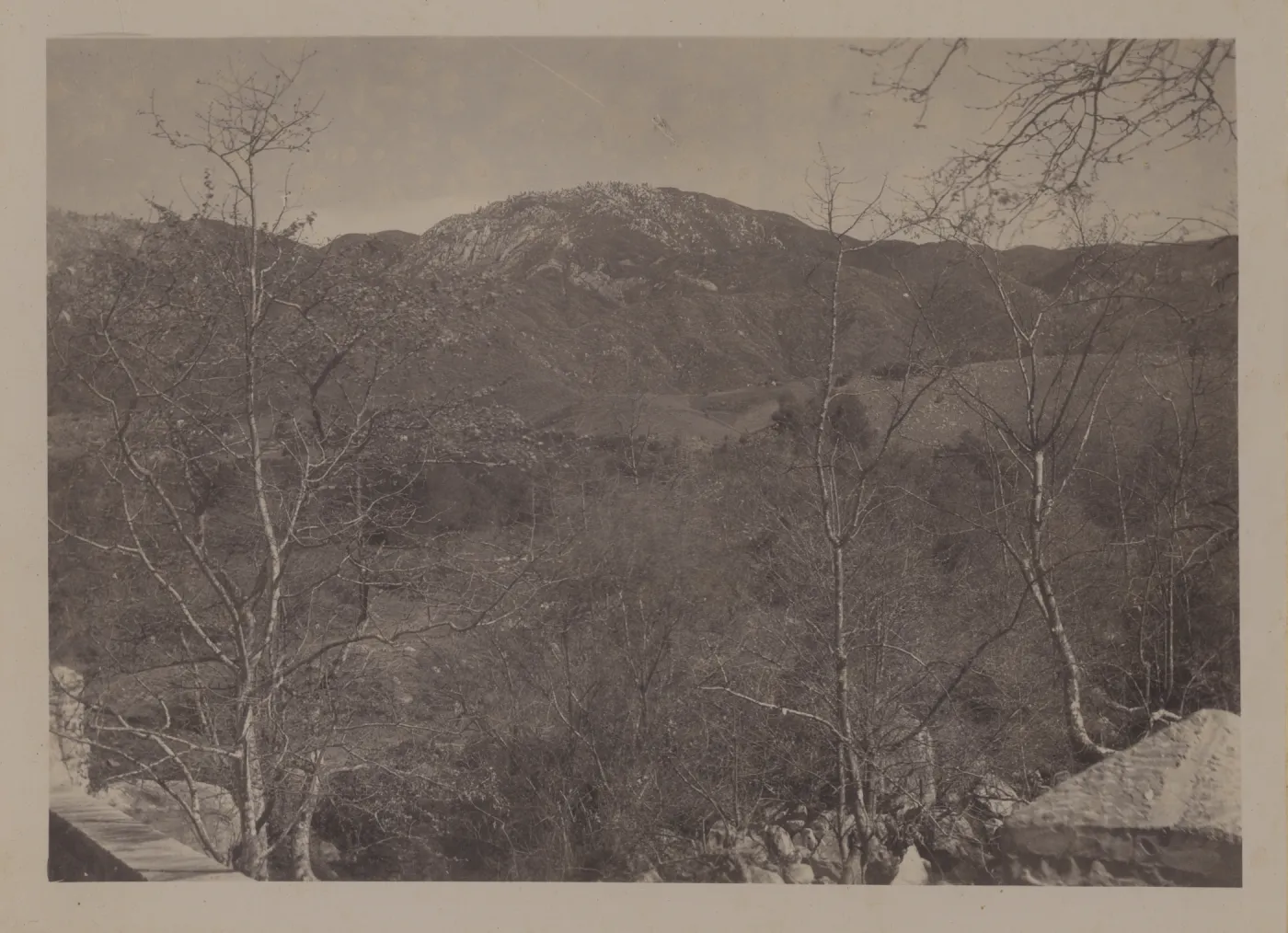 View Toward Mountains from Stone Bridge North of Old Santa Barbara Mission