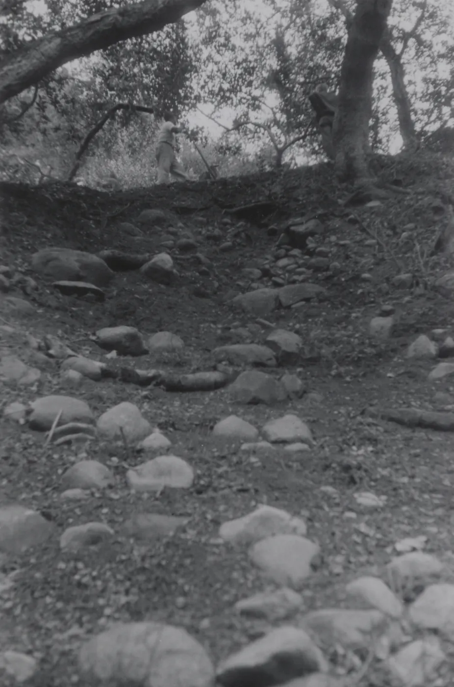 preparing the Indian Steps slope, 1957