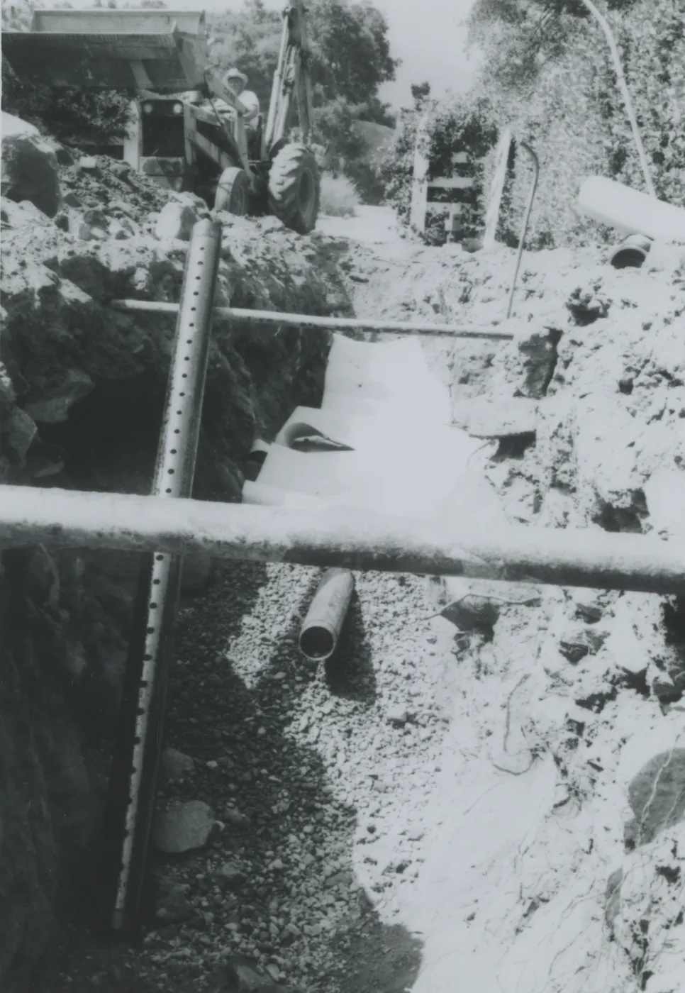 leach line construction in the Courtyard