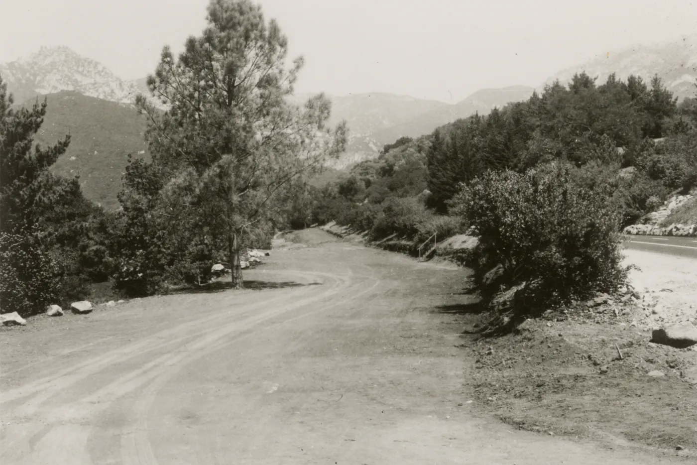 new Parking Lot along Mission Canyon Road, construction 1947