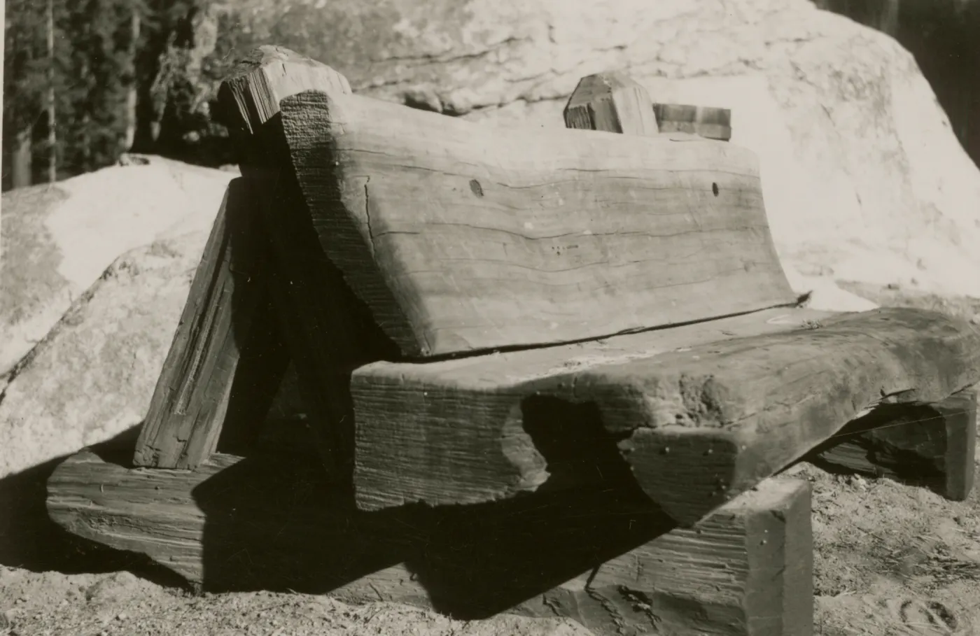 redwood bench prototype, Yosemite