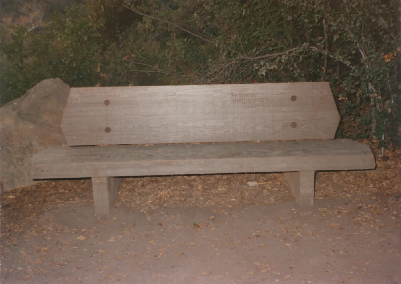 Phyllis Pettit Bench, 1974