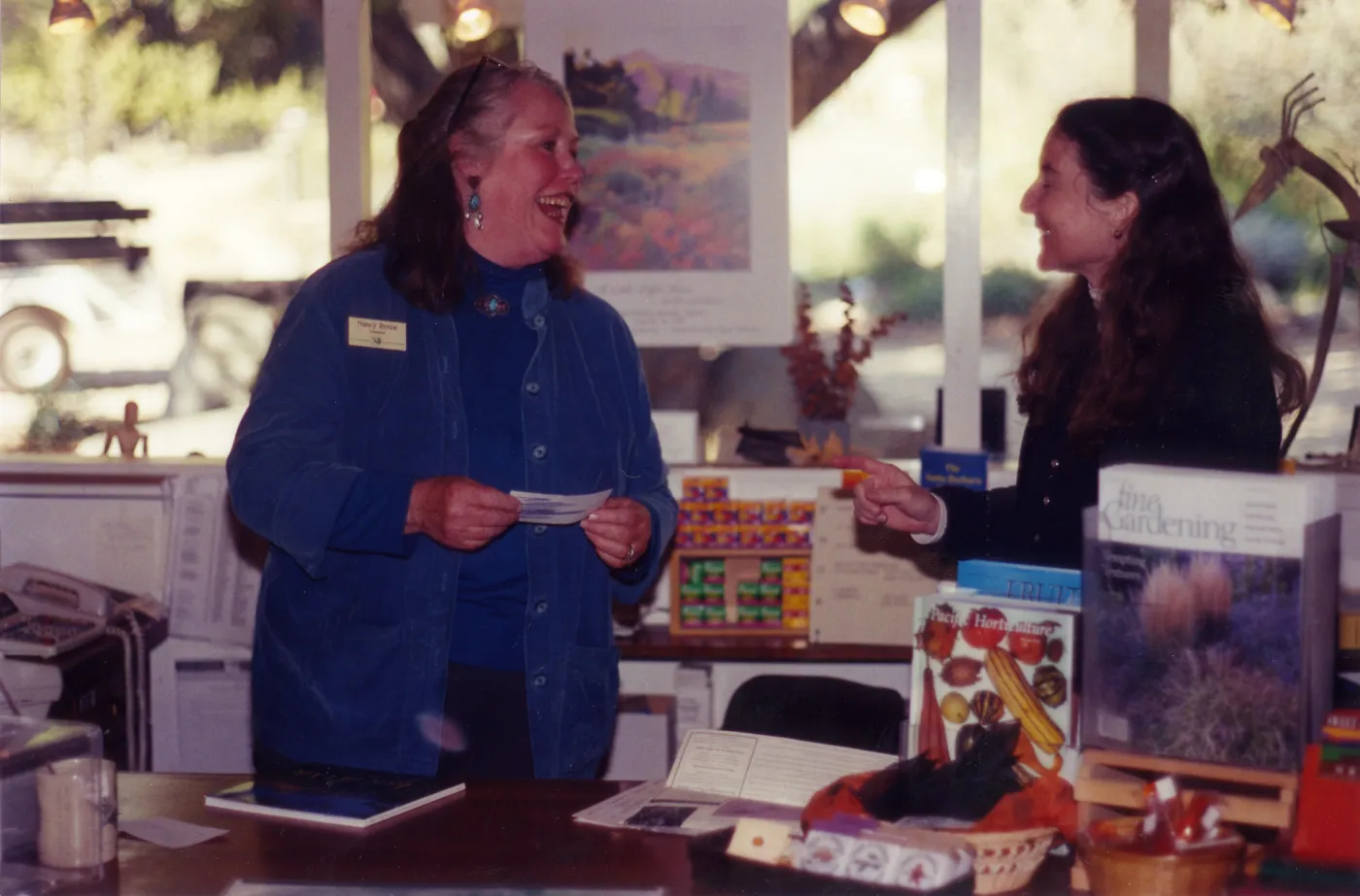 Nancy Byrne and Gail Milliken in gift shop