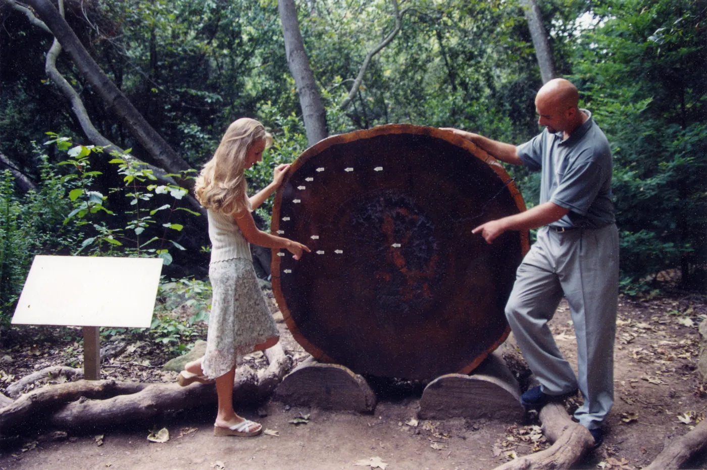 Visitors in Garden, engagement photo outtakes. Redwood round