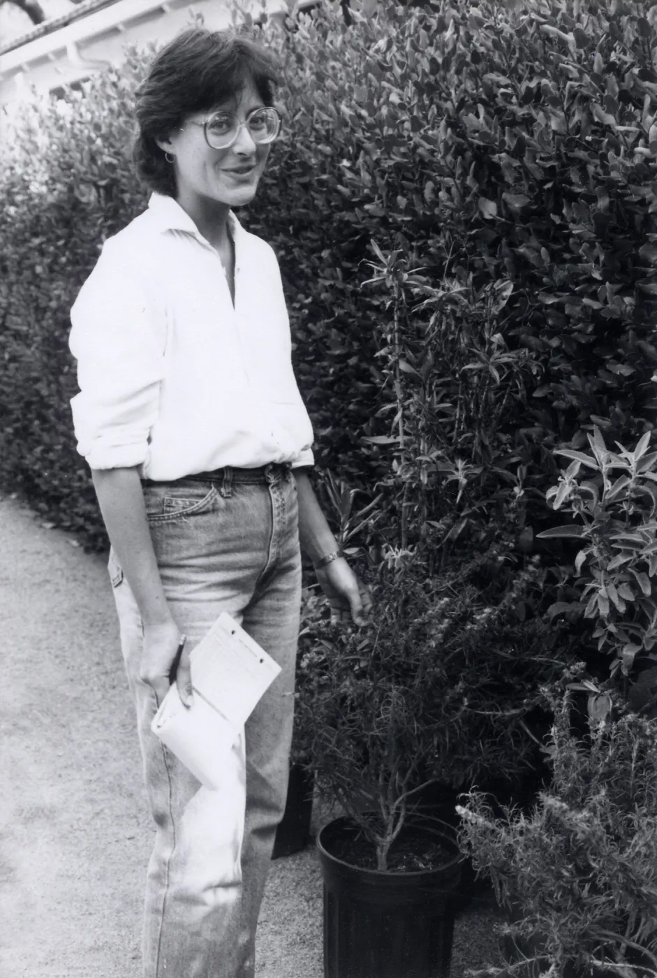 Carol Bornstein, Plant Propagator, preparing for plant sale