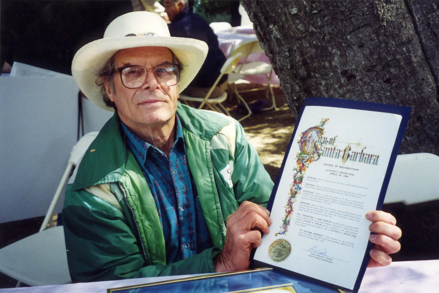 Clif Smith, City of Santa Barbara, Mayor's Proclomation for Clif, our natural wonder
