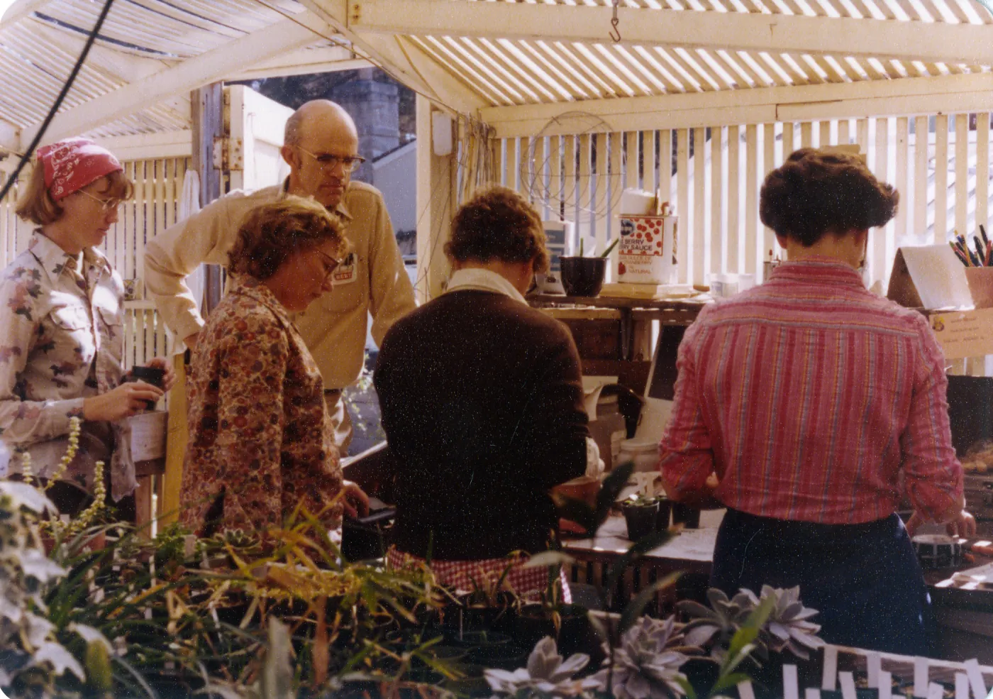 Volunteers - Garden Growers, left to right: Florence, Ann, Dara, Les, Blair