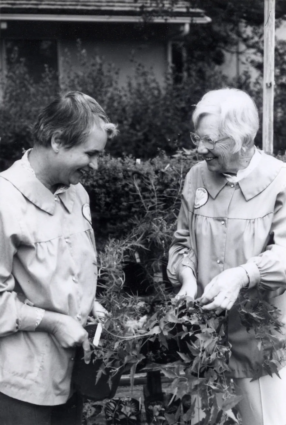Volunteers - Garden Growers, Garden Growers Lila Sexton and â€œStevieâ€ Service prepare plants for annual plant sale