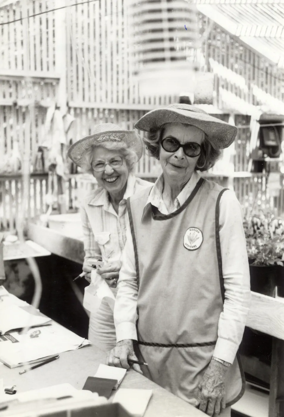 Volunteers - Garden Growers, Mae Blakeley, Lilla Burgess, Volunteers, Spring 1986 Plant Sale