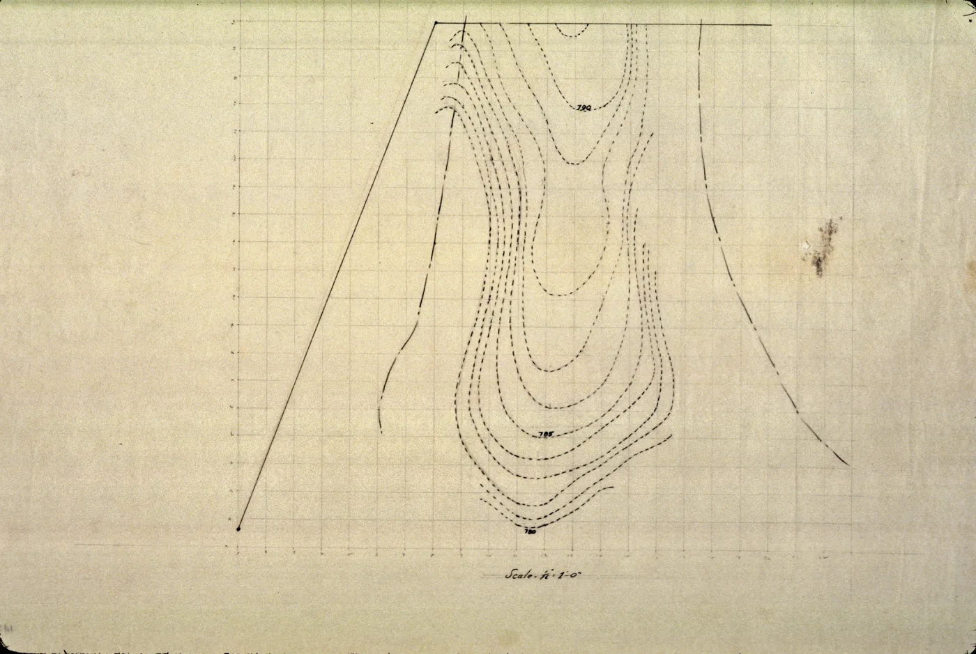 Lockwood de Forest drawing Pritchett Trail topography detail