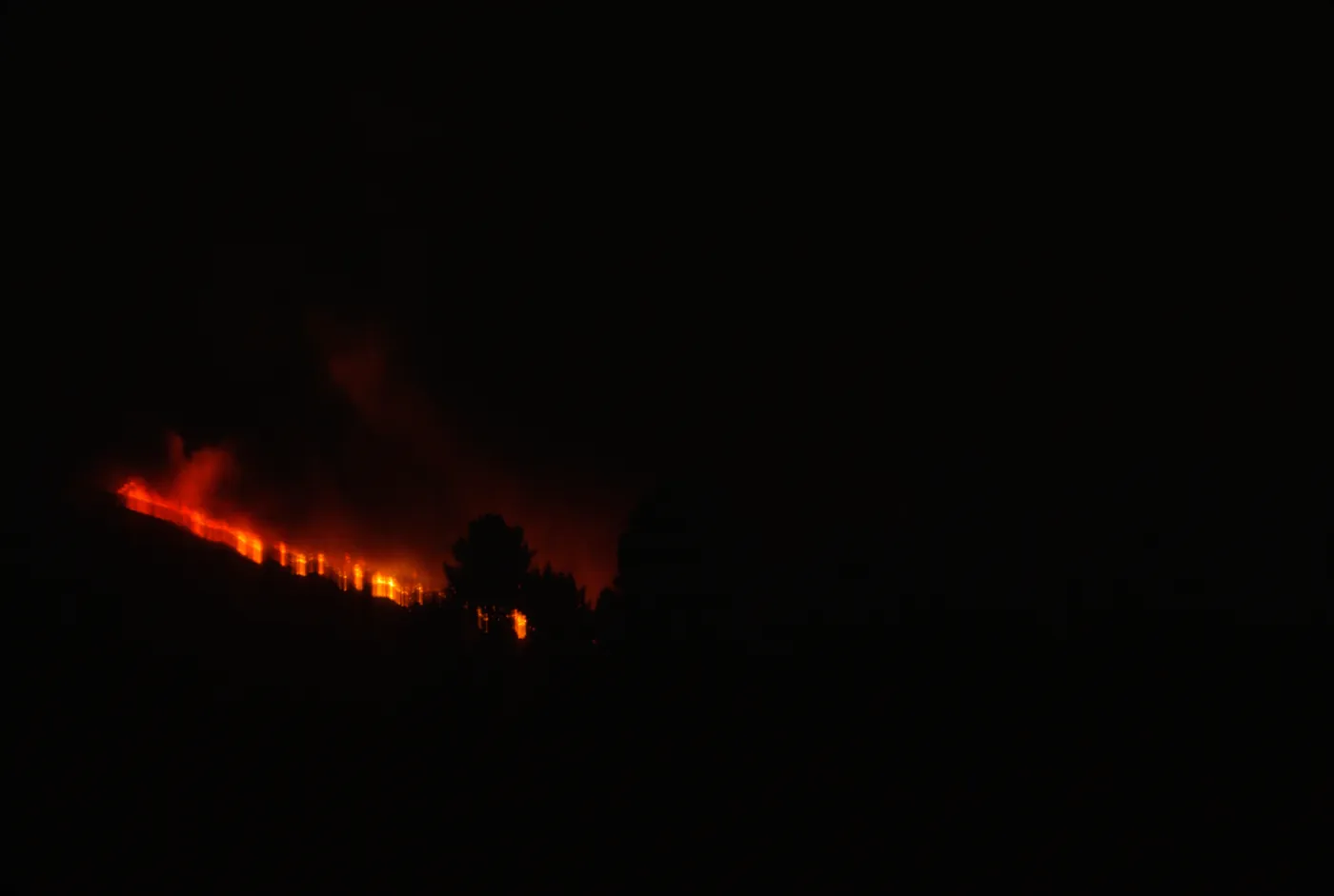 Coyote Fire, mountains above the Santa Barbara Botanic Garden, second night