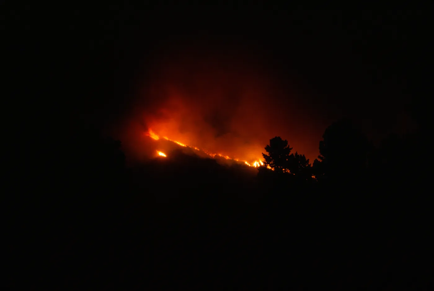 Coyote Fire, mountains above the Santa Barbara Botanic Garden, second night
