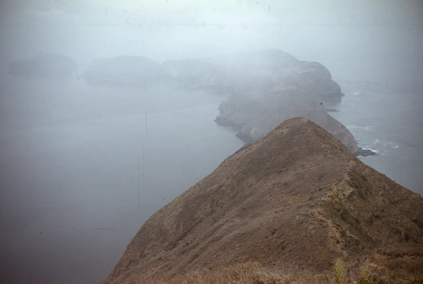 Fog drifting across Middle & East Anacapa Island, from West Anacapa Island