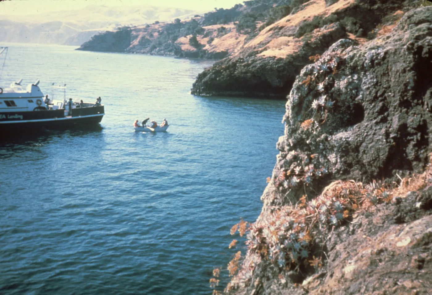 boat anchored off of Santa Cruz Island (liveforevers)
