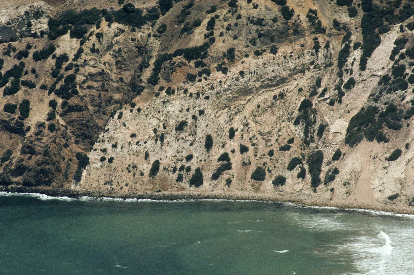 China Harbor, East side Santa Cruz Island, volcanic shale contact