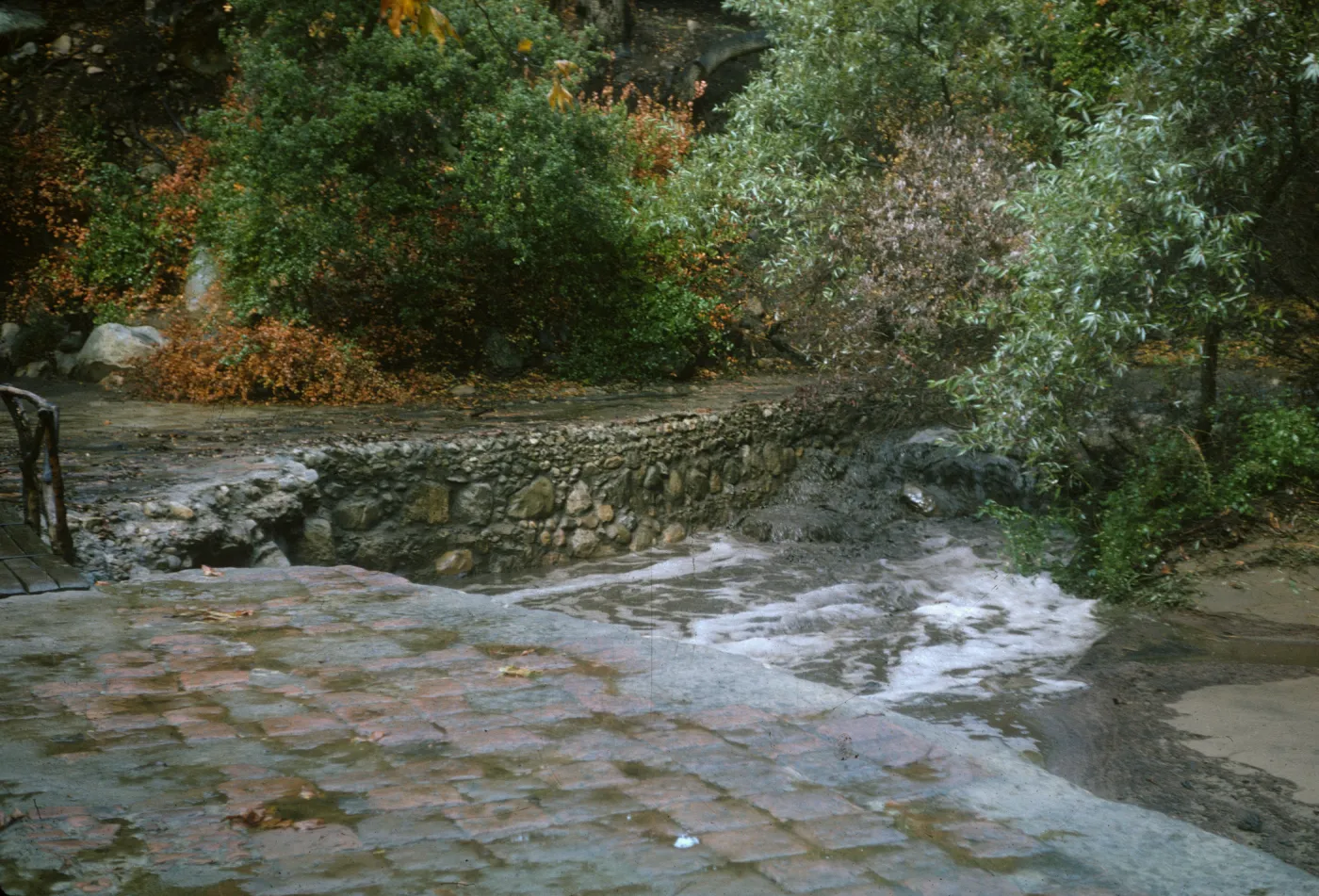 Mission Creek above Mission dam, storm, flood, mud flow
