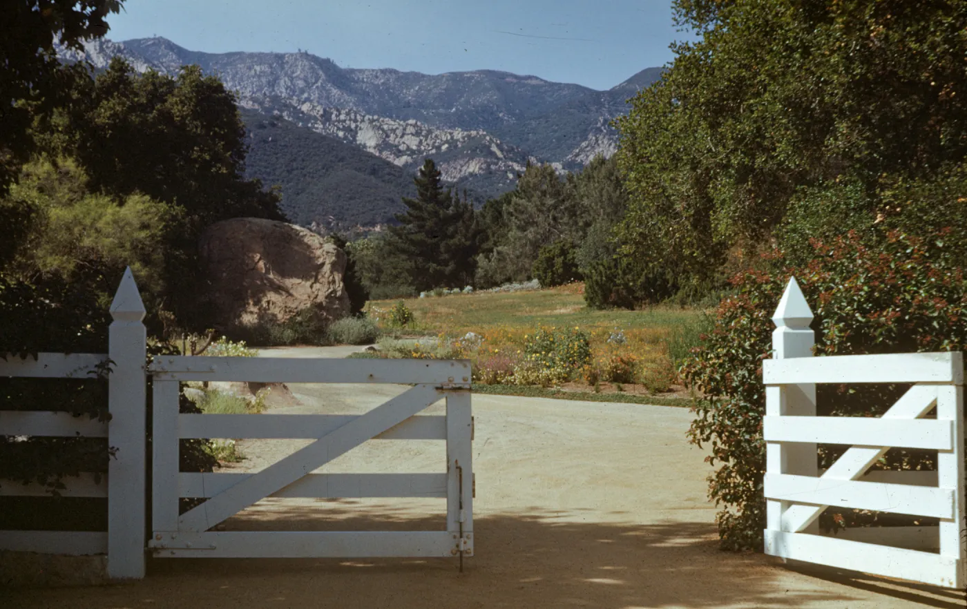 Meadow and mountain view from Courtyard Gate