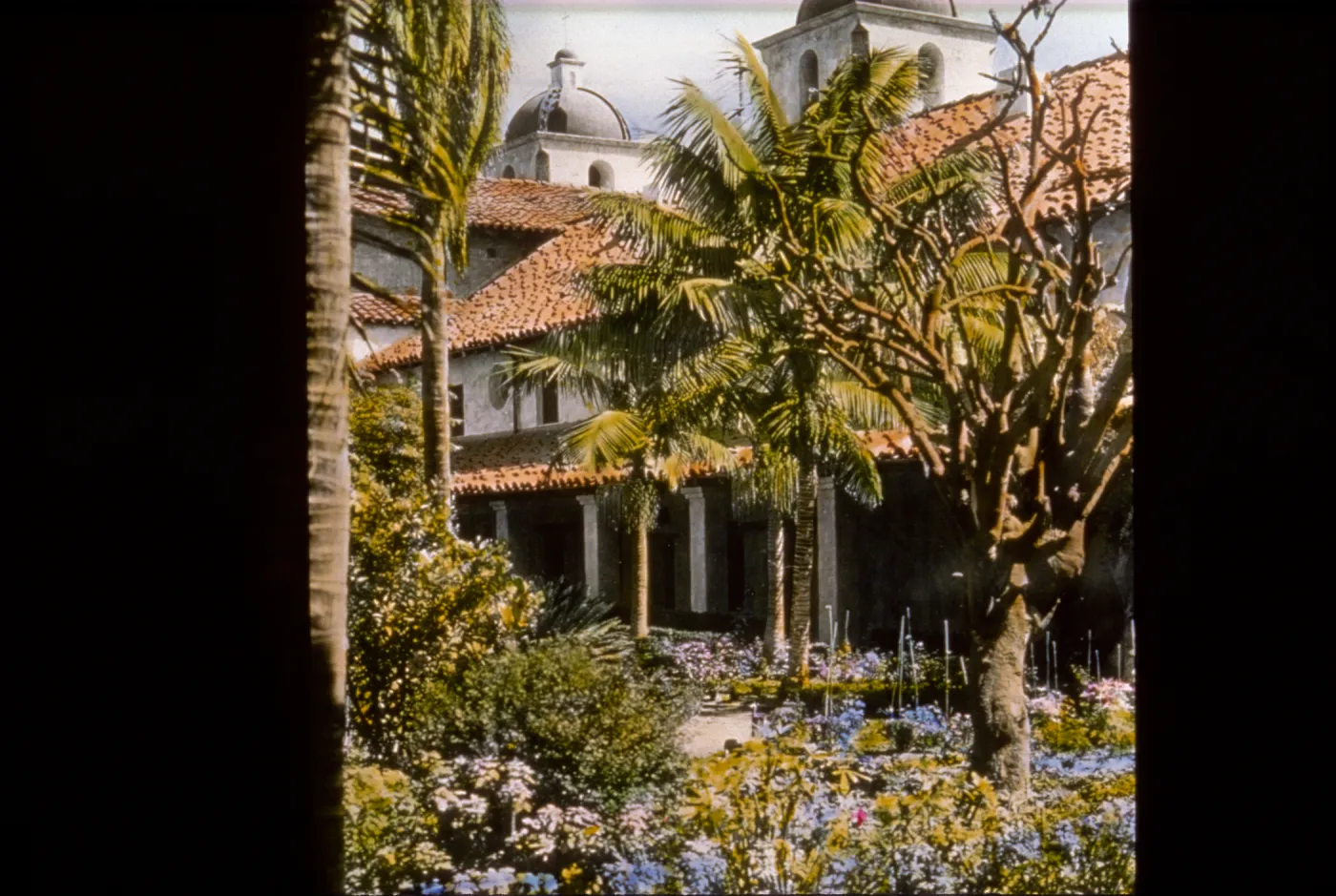 Santa Barbara California Mission Garden; glass plate slide coll.
