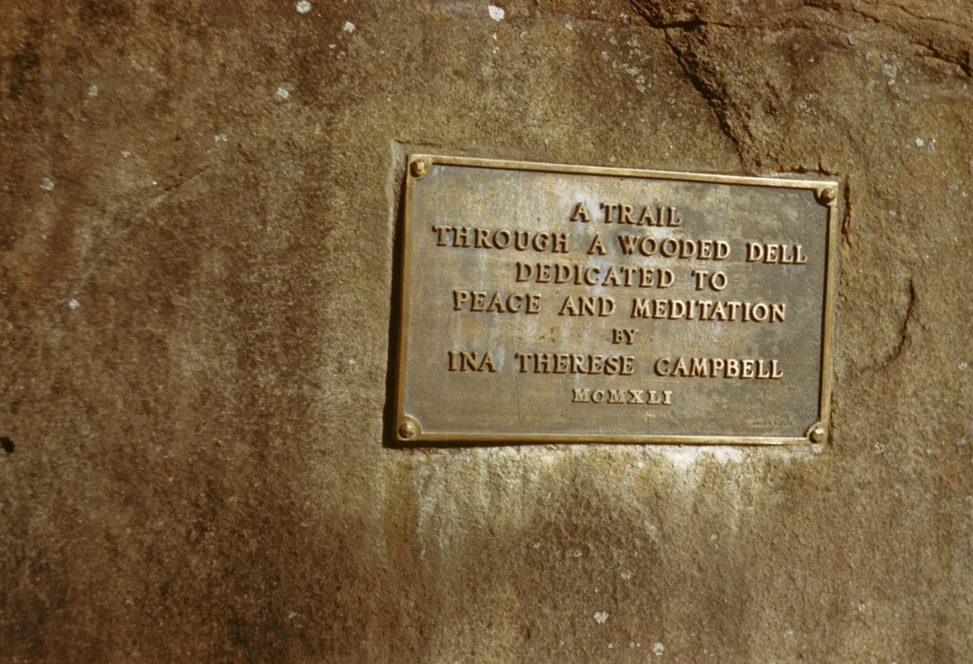 Campbell Trail dedication plaque