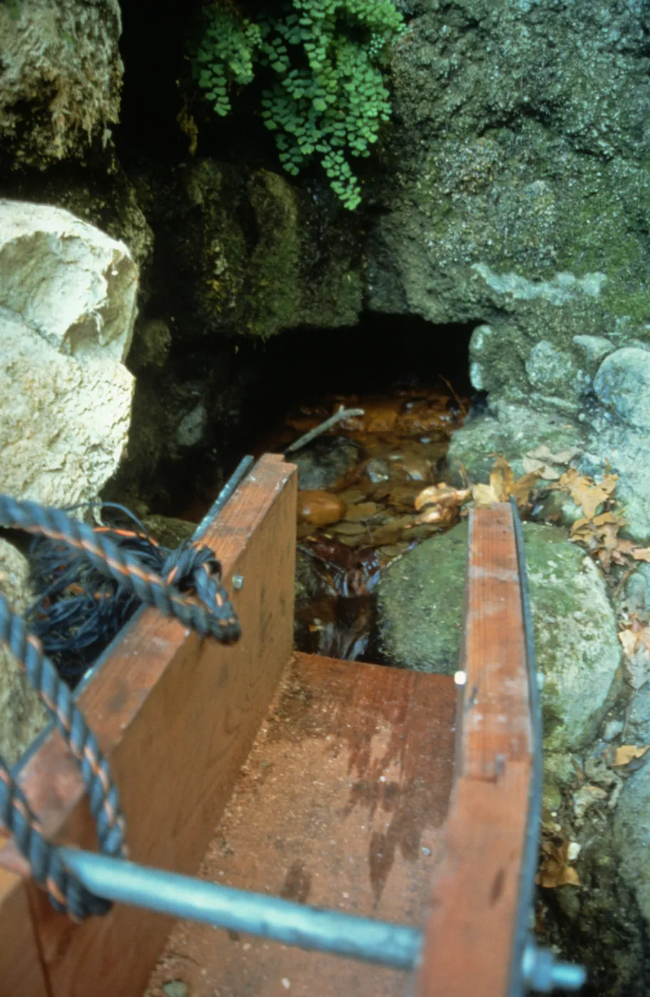 construction of the redwood flume, Mission Dam