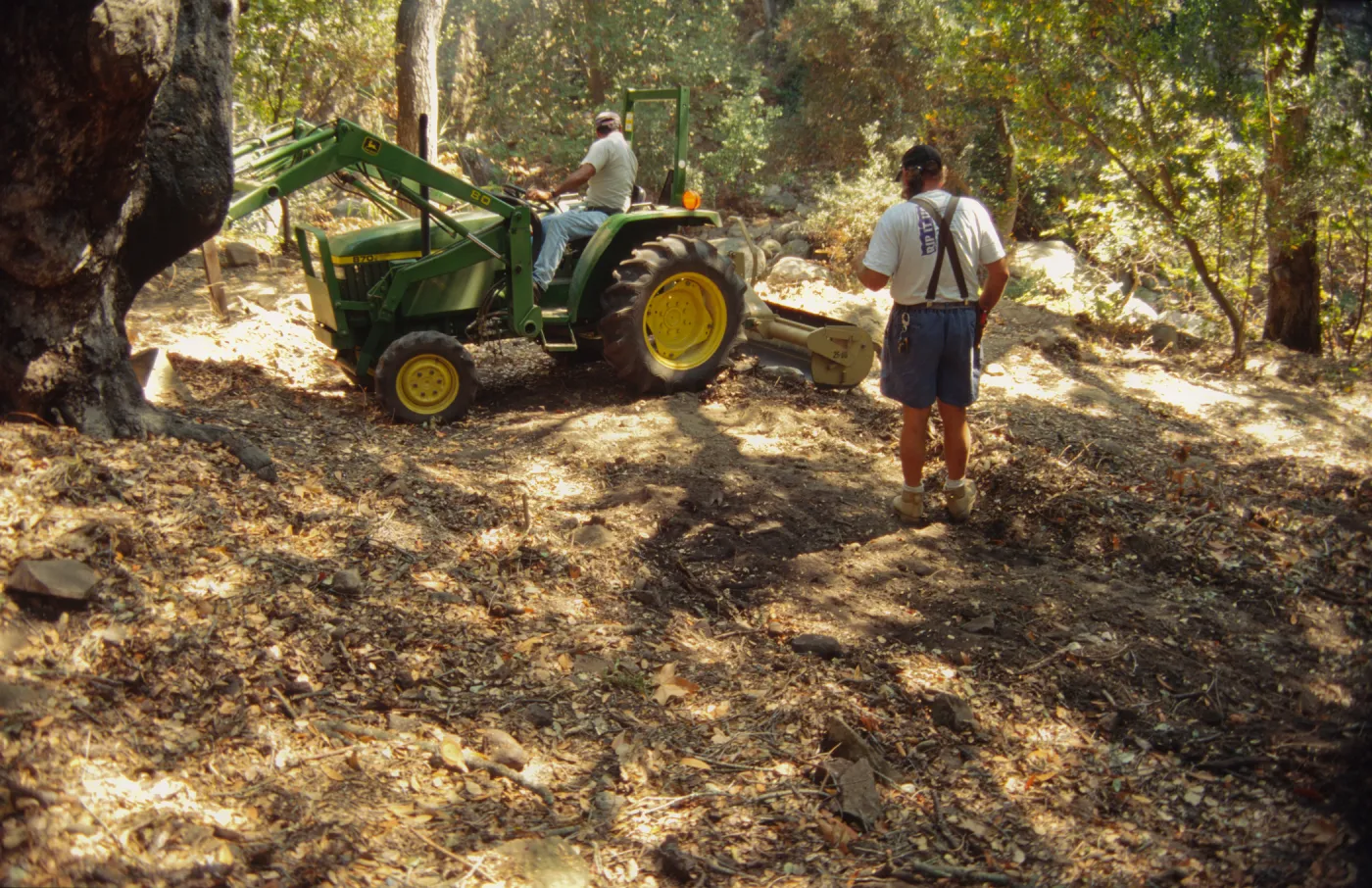 tractor, working on the old Mission Aqueduct
