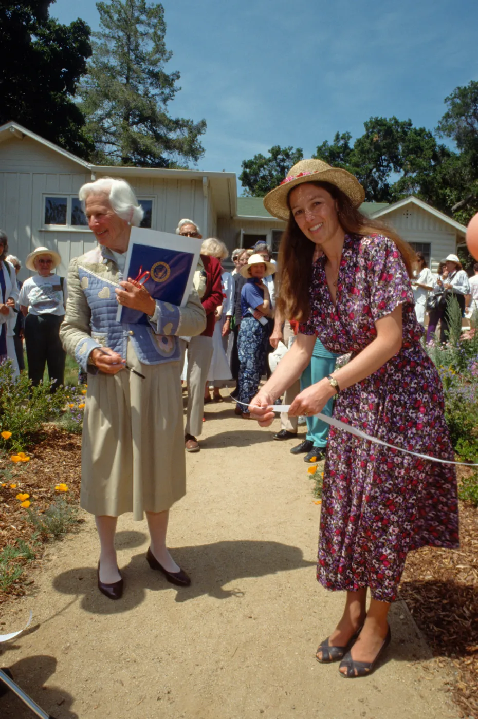 ribbon cutting ceremony, Lisa Lewis, Anne Jones, Home Demonstration Garden Dedication, 1991