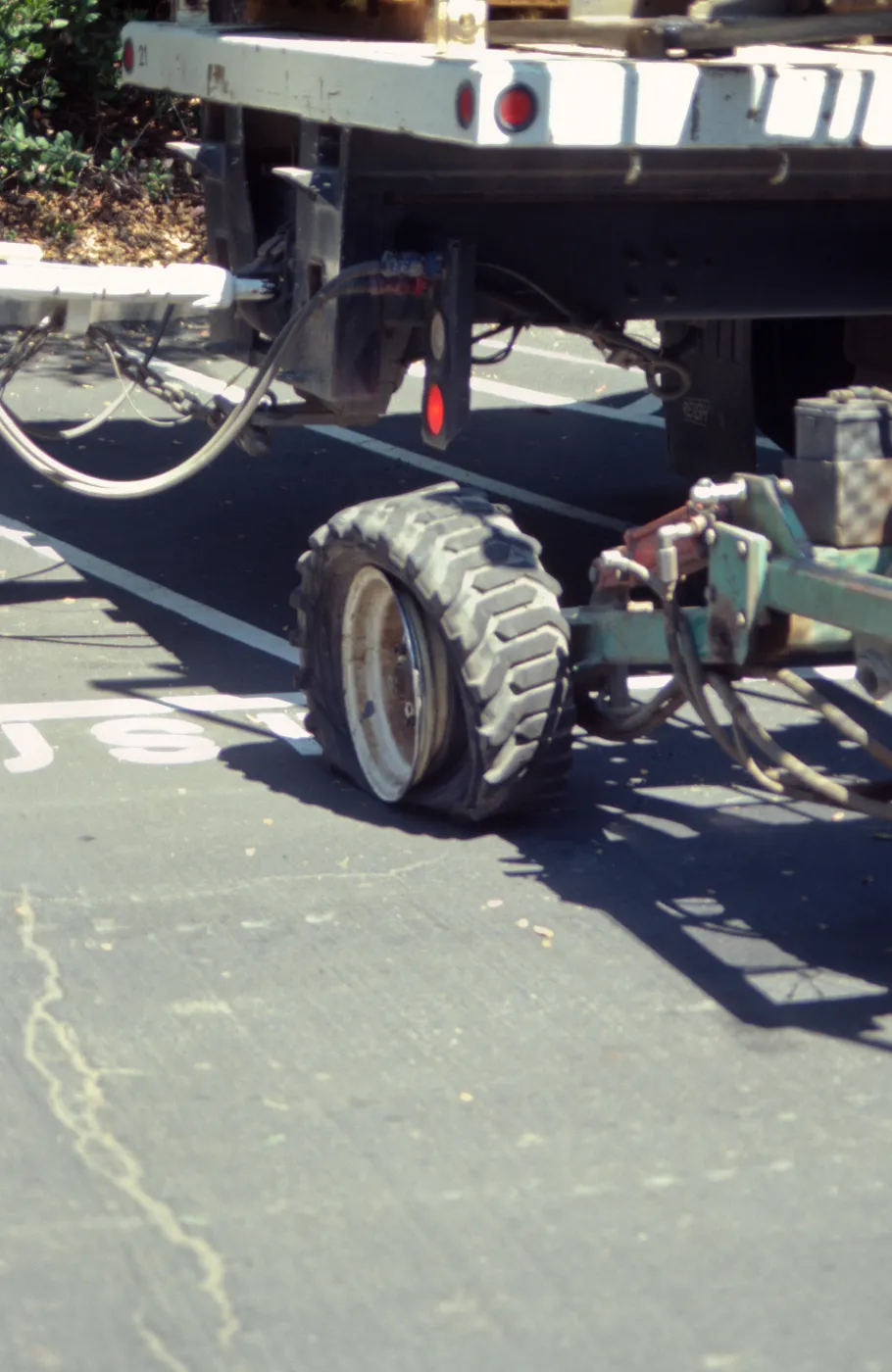 Lawn installation (flat tire on the tractor)
