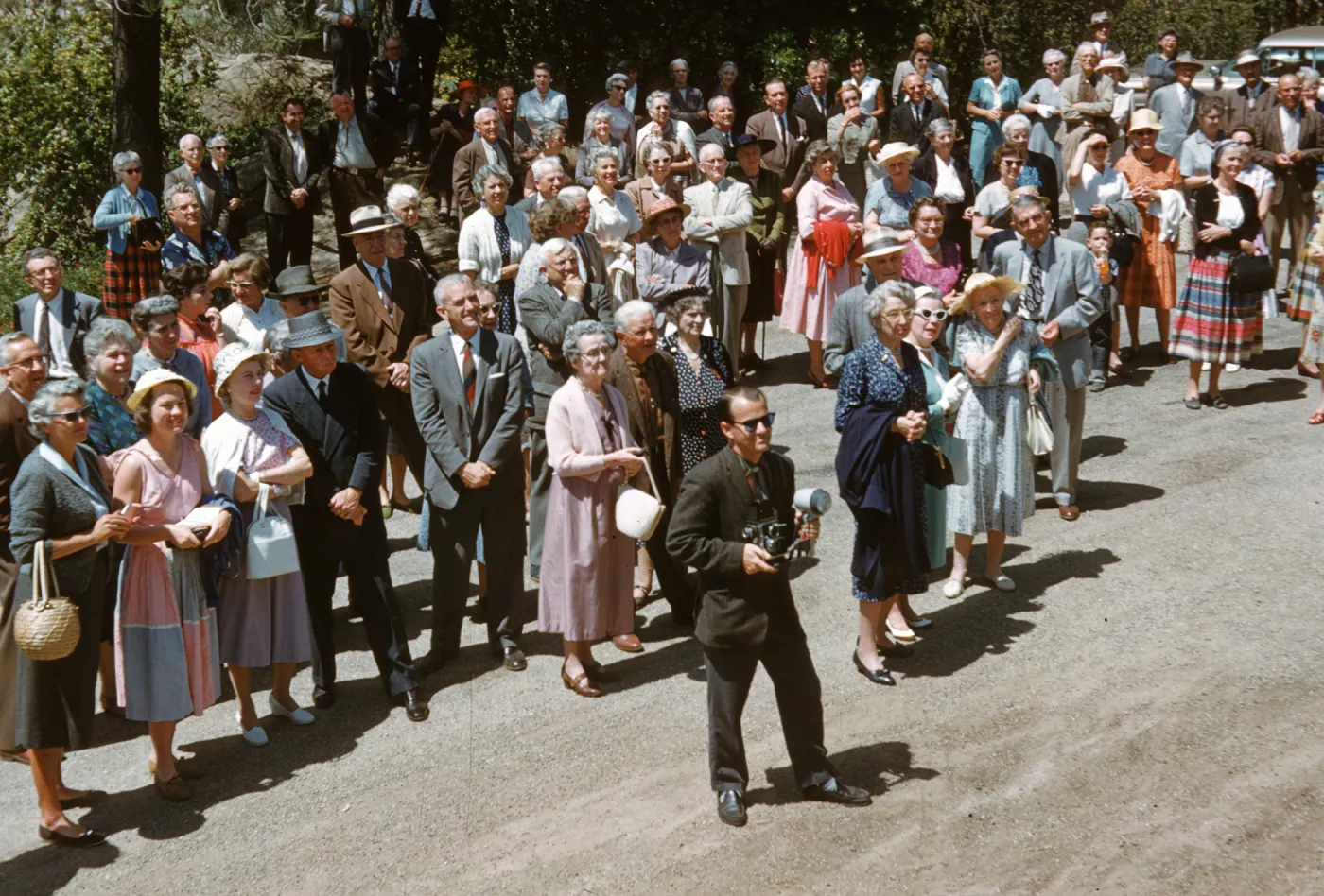 large group gathered for Porter Trail Dedication, April 1960