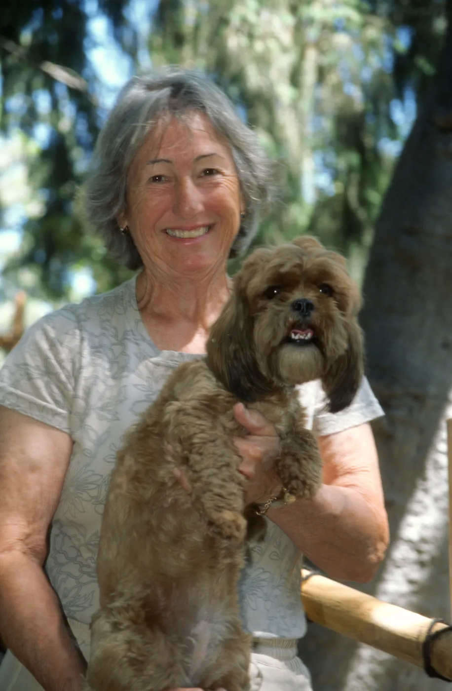 person with dog