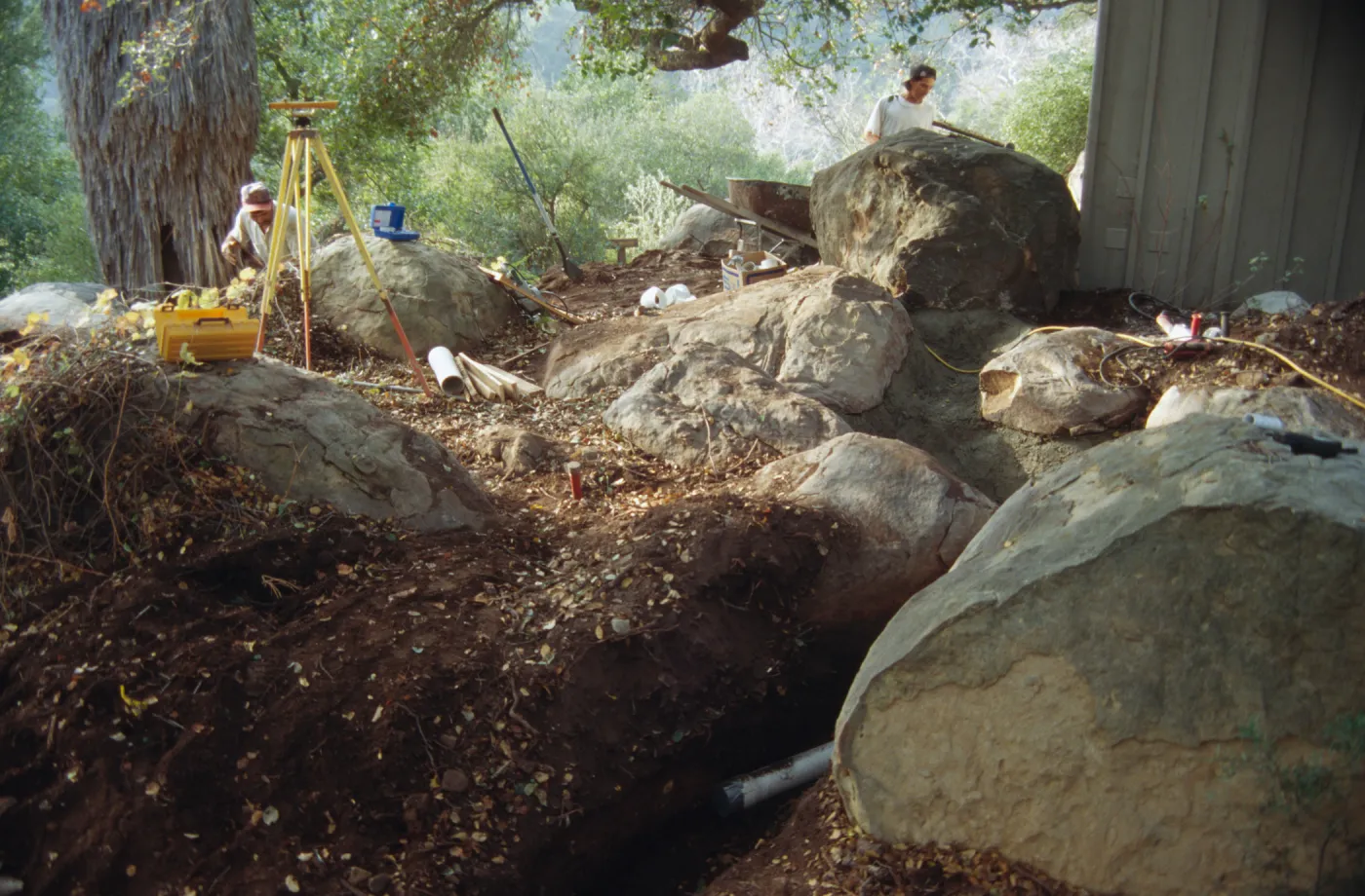 excavation for new reflection pool at the Information Kiosk