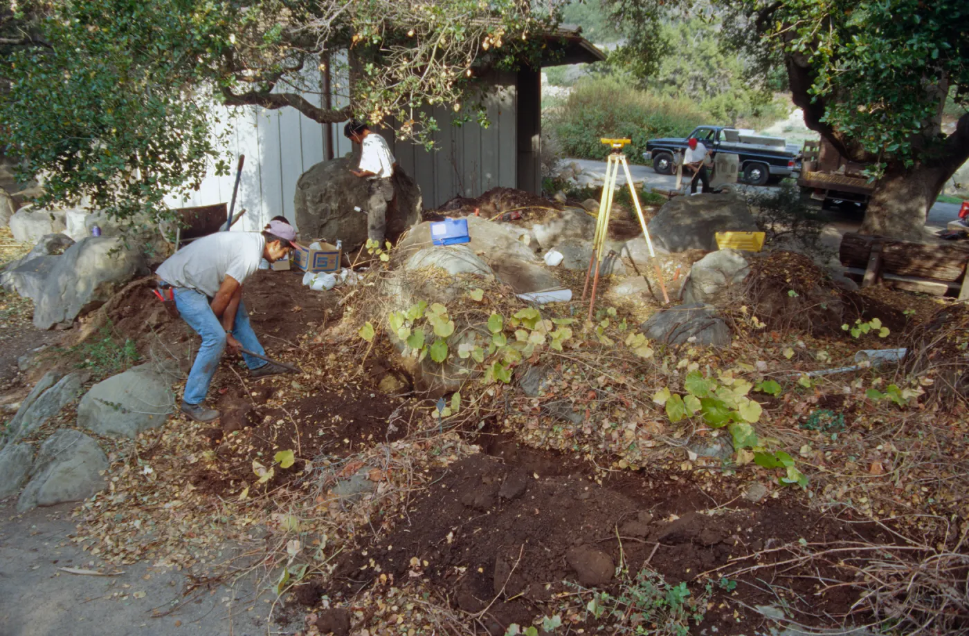 excavation for new reflection pool at the Information Kiosk