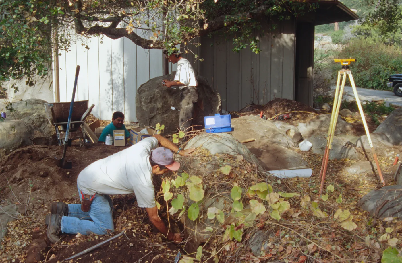 excavation for new reflection pool at the Information Kiosk