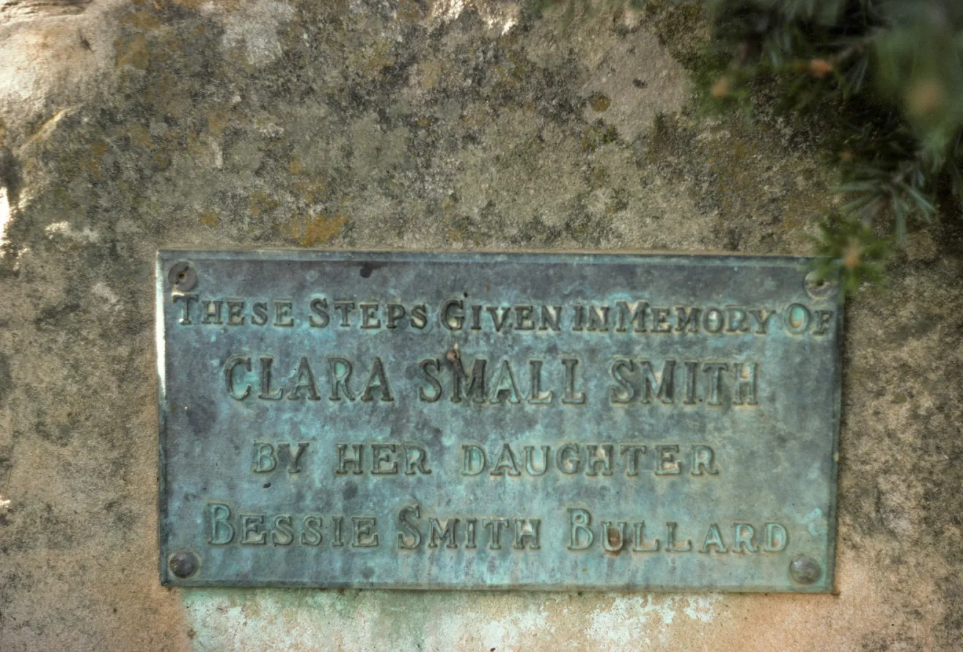 Clara Small Smith memorial plaque