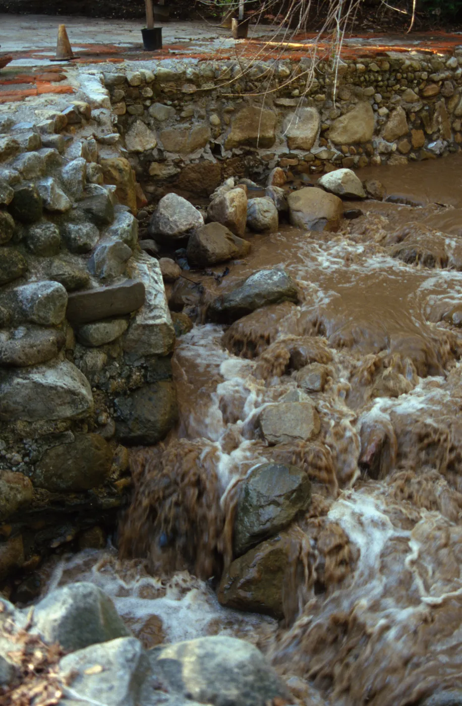 Mission Creek flooded above Mission Dam