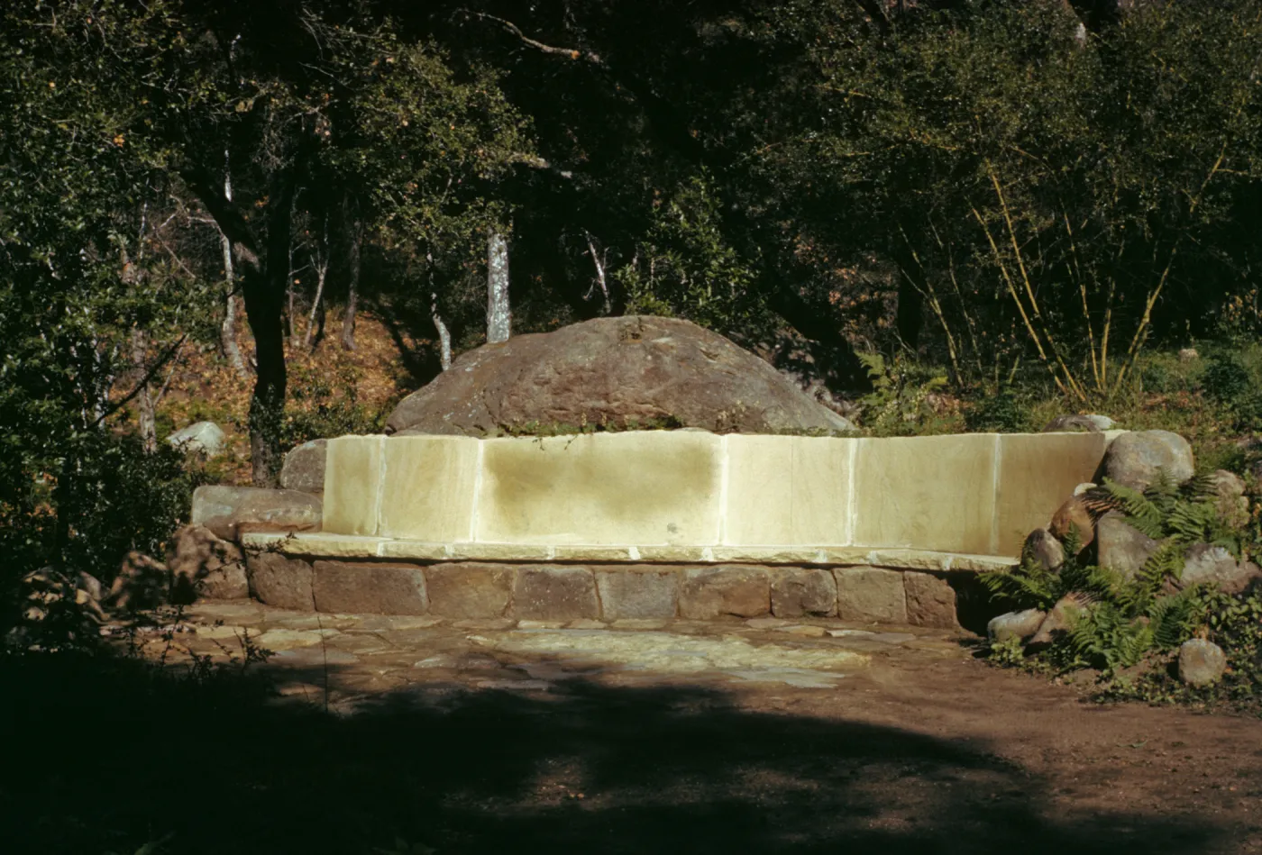 new Campbell Bench, new stone bench in Canyon, Campbell Trail
