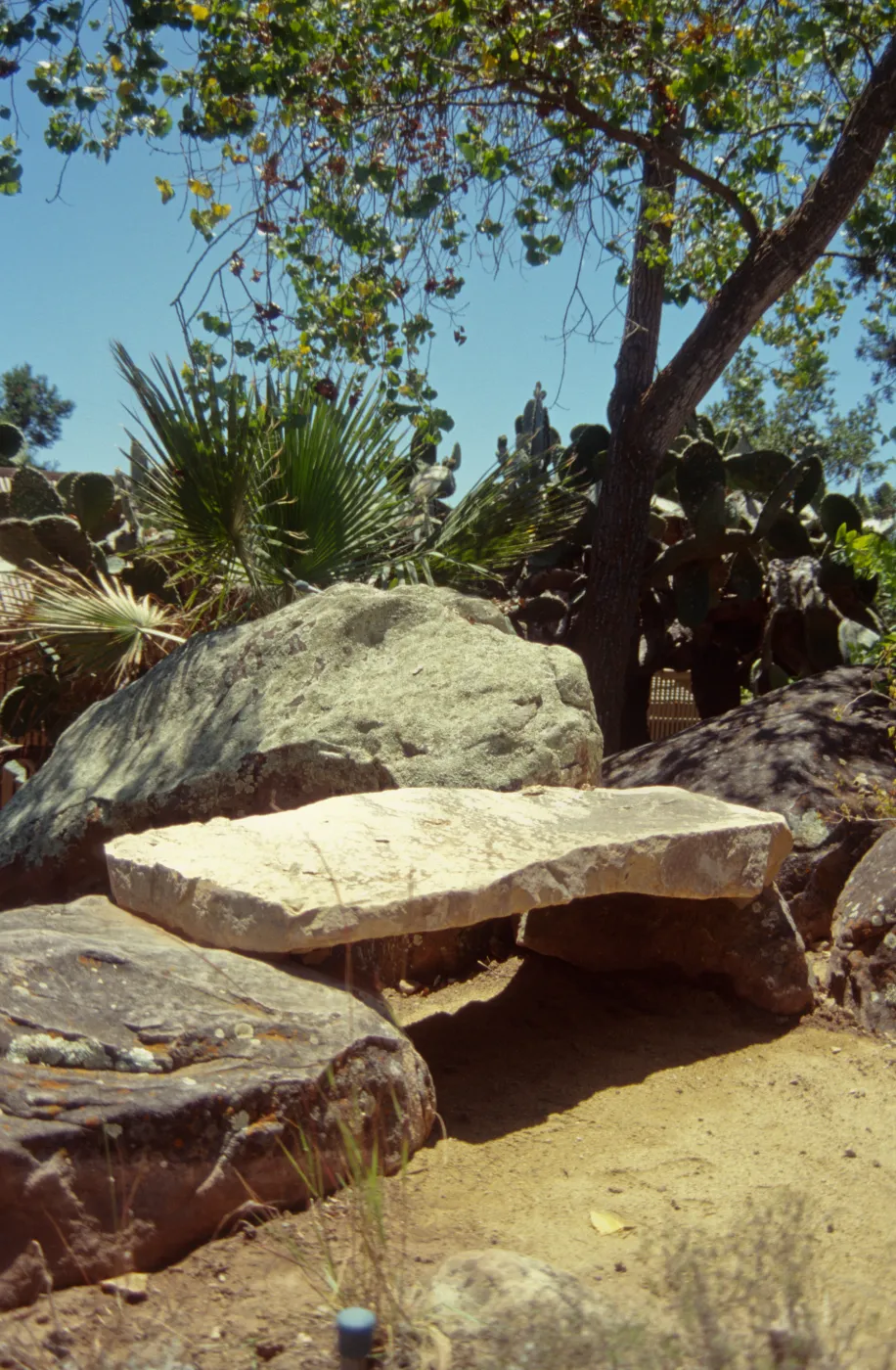 Pritzlaff Bench, new stone bench in the Desert Section, 2000