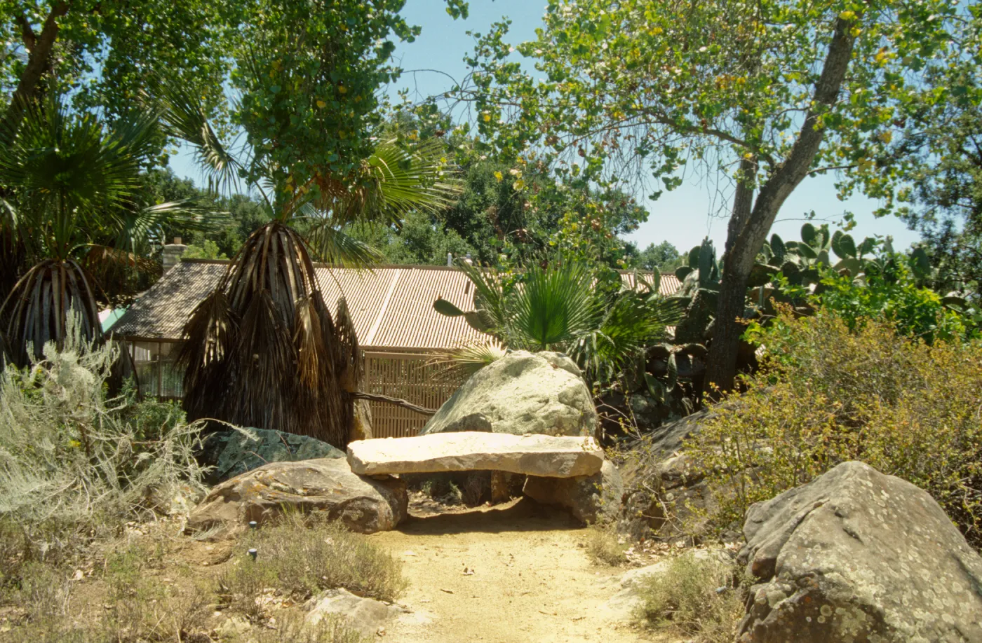 Pritzlaff Bench, new stone bench in the Desert Section, 2000