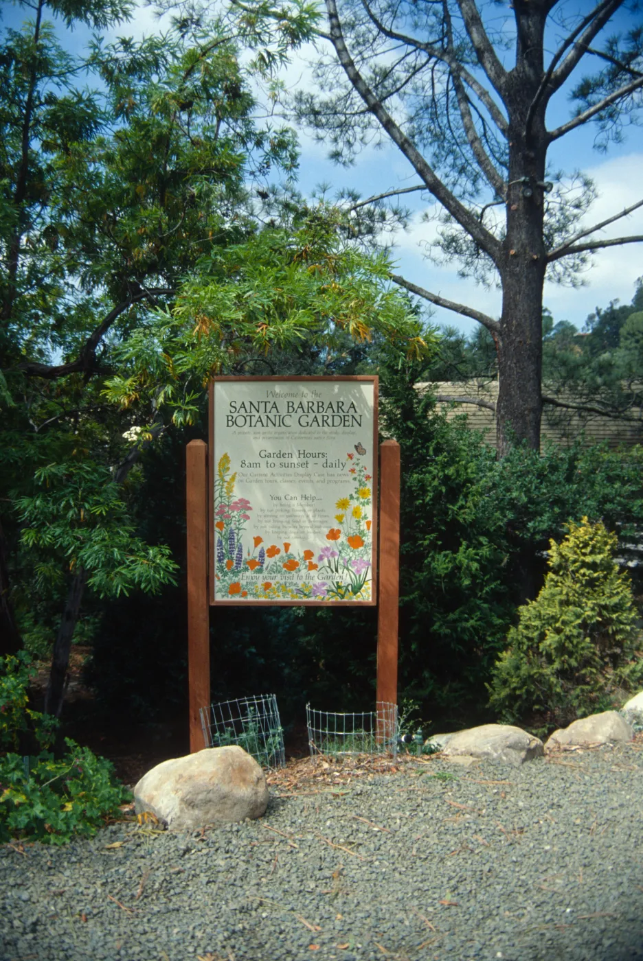 Santa Barbara Botanic Garden entrance sign