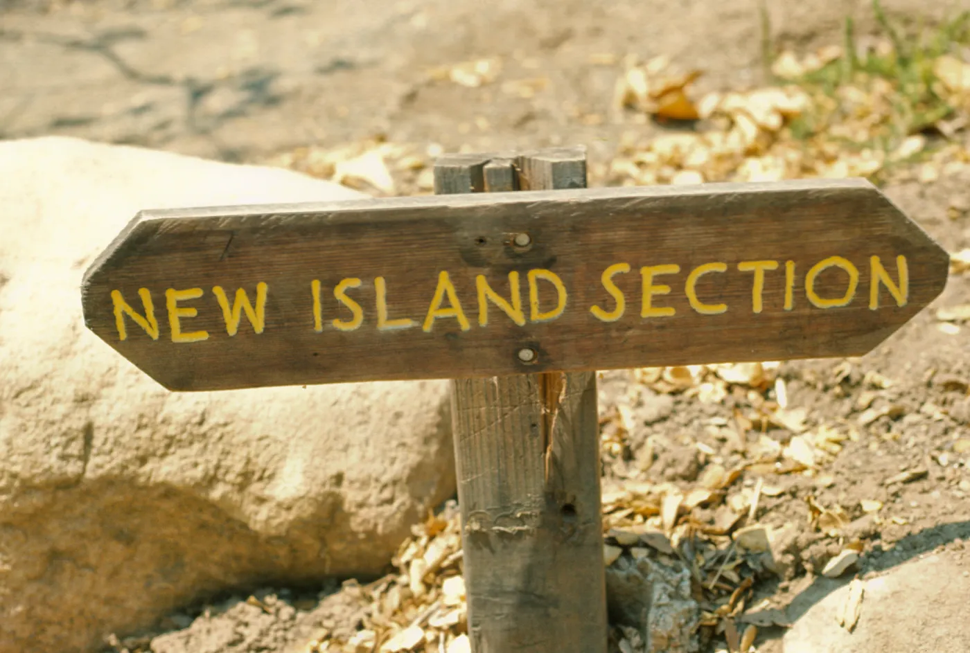 wood 'Island Section' Sign